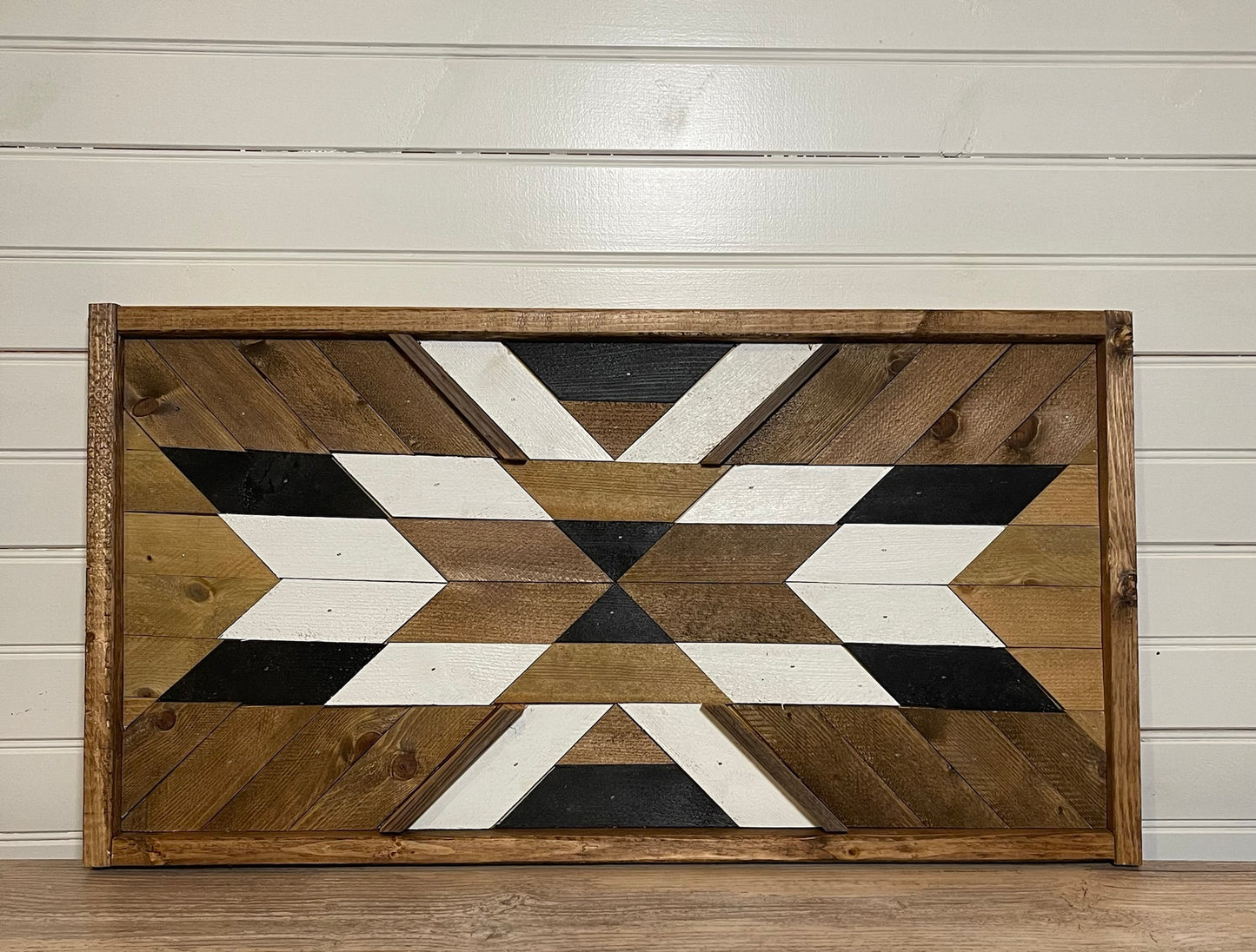 Rustic geometric wood art